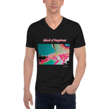 Load image into Gallery viewer, Unisex Short Sleeve V-Neck T-Shirt with &quot;Island of Happiness&quot; Artwork
