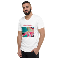 Load image into Gallery viewer, Unisex Short Sleeve V-Neck T-Shirt with &quot;Island of Happiness&quot; Artwork