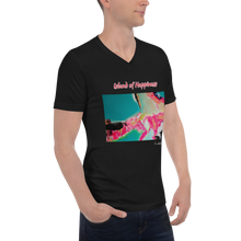 Load image into Gallery viewer, Unisex Short Sleeve V-Neck T-Shirt with &quot;Island of Happiness&quot; Artwork