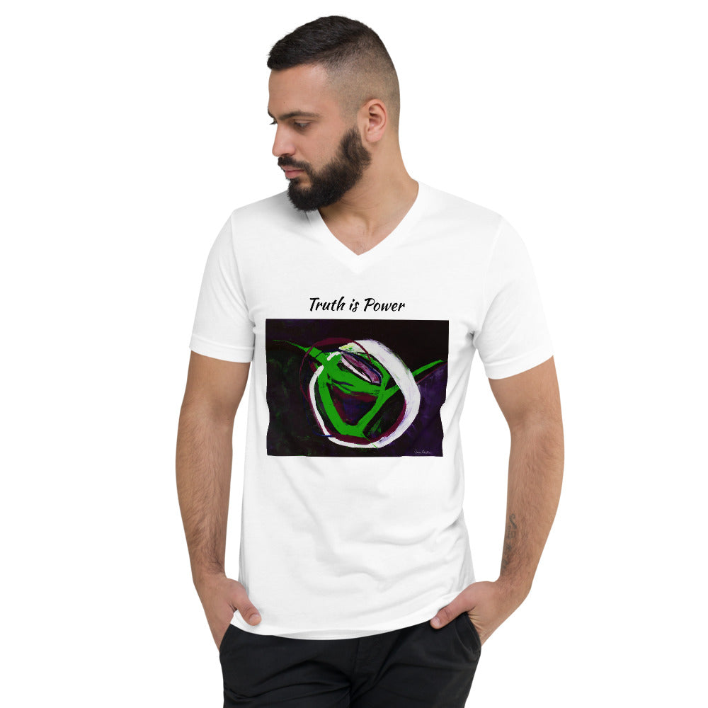 Unisex Short Sleeve V-Neck T-Shirt with 